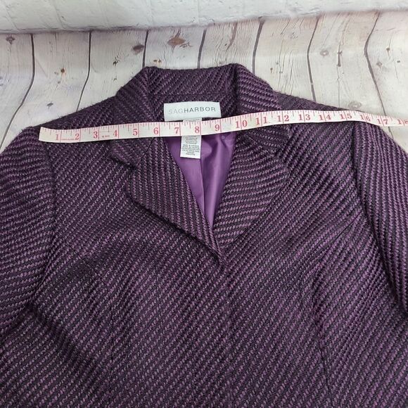 Vintage 90s Purple and Black Blazer Classic Career - Picture 10 of 15